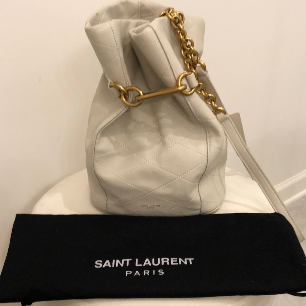 Saint Laurent Le Maillon Quilted Leather Bucket Bag
